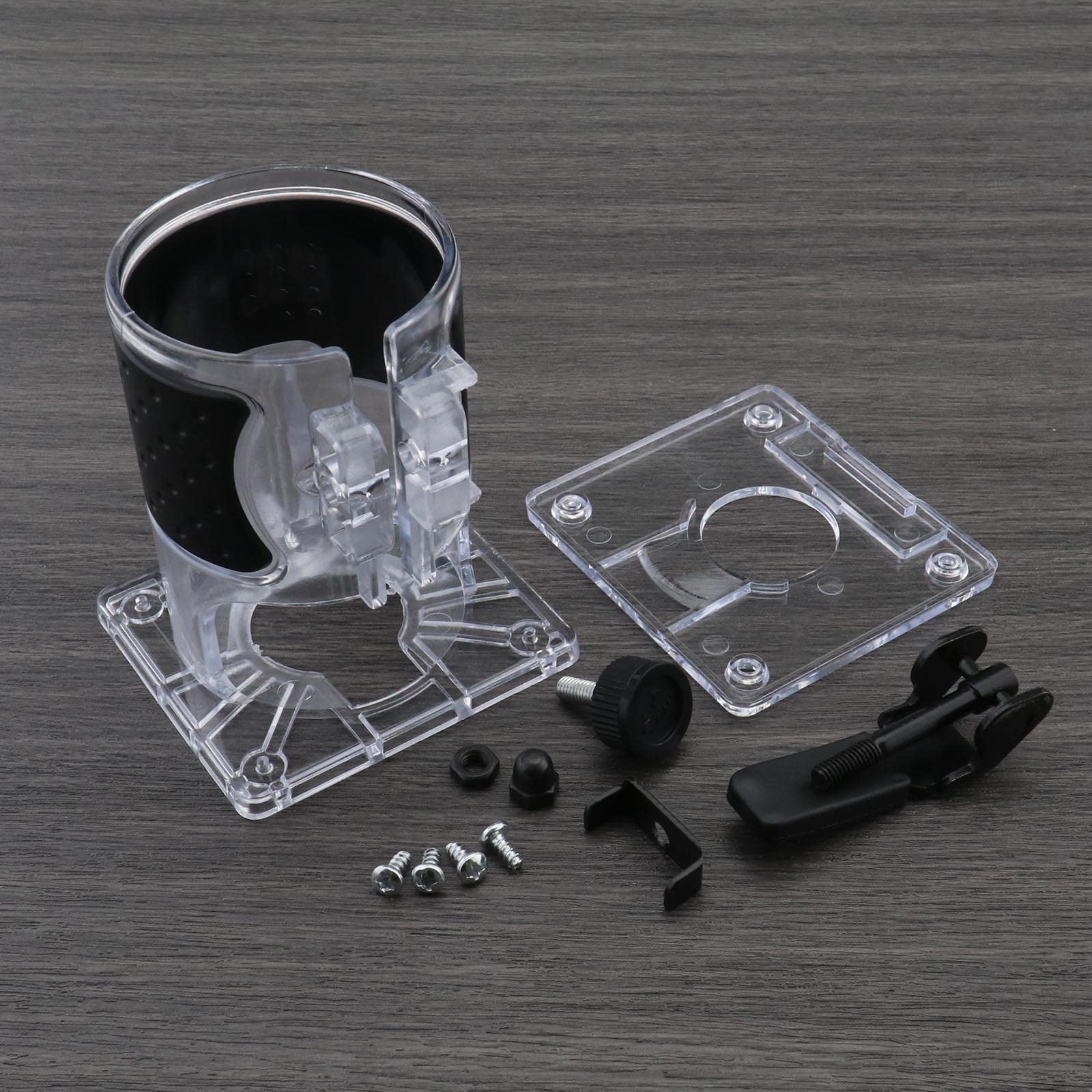 Micro Traders 2Pcs Woodworking Trimmer Router Base for 65mm Inner Diameter Compatible with Makita Router Transparent Trimming Machine Protection Cover Protective Shield Accessories