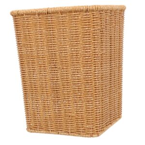 collbath wicker waste basket woven trash can multipurpose handwoven trash bin for bathroom bedroom office decorative rubbish basket for home use