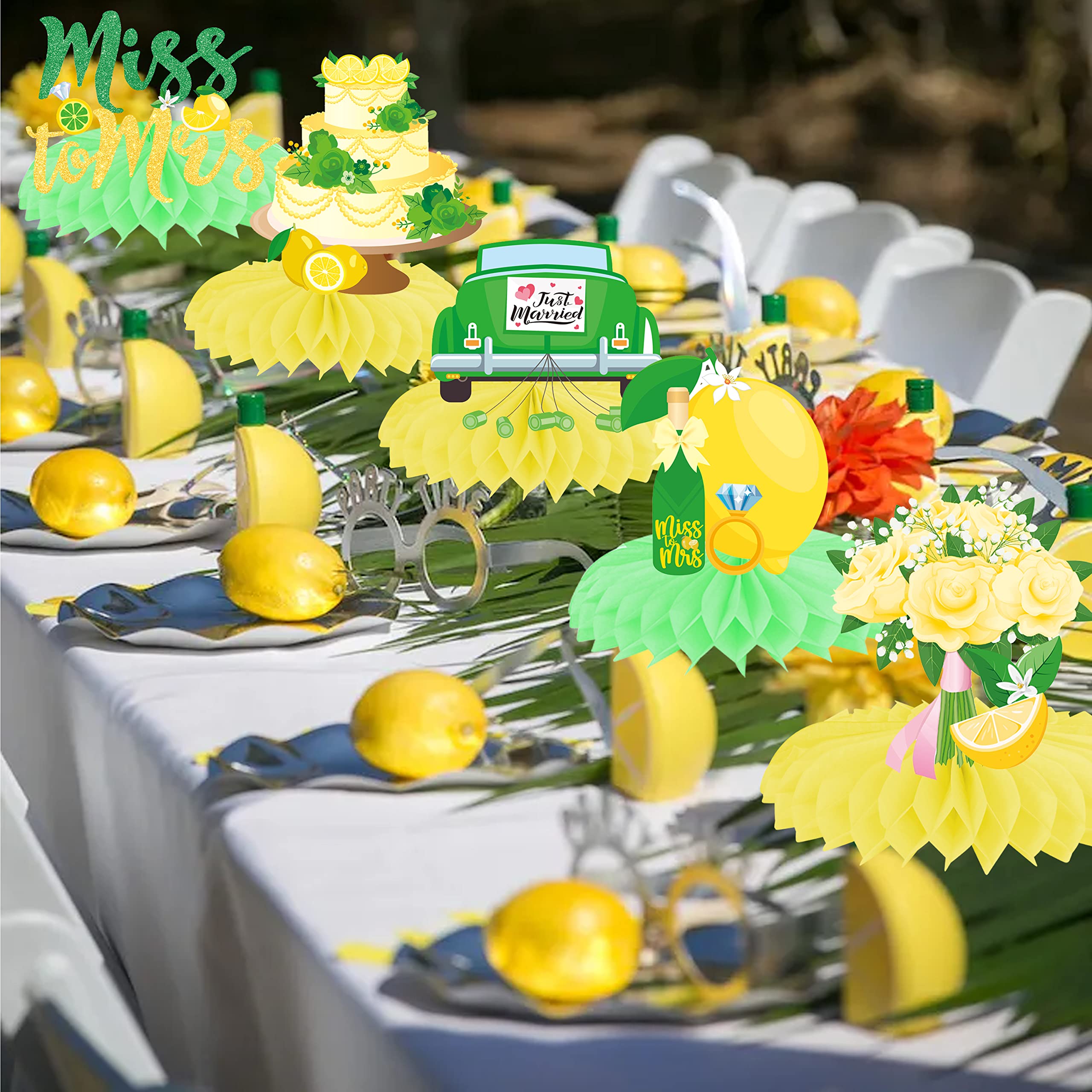 Lemon Bridal Shower Centerpiece Honeycomb She Found Her Main Squeeze Lemon Table Centerpiece Decoration for Lemon Theme Bridal Shower Wedding Engagement Bachelorette Party Supplies