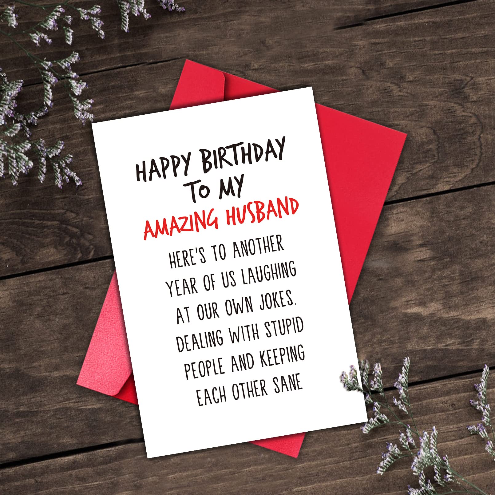 GYYsweetus Happy Birthday Card for Husband, Funny Birthday Gift for Amazing Husband Hubby from Wife (Laugh At Our Own Jokes)