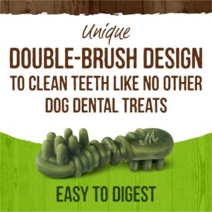 Merrick Fresh Kisses Double-Brush Dental Dog Treats, Infused with Coconut & Botanical Oils, Grain & Potato Free, for X-Small Dogs, 78 CT Treats/Pack (Pack of 4)