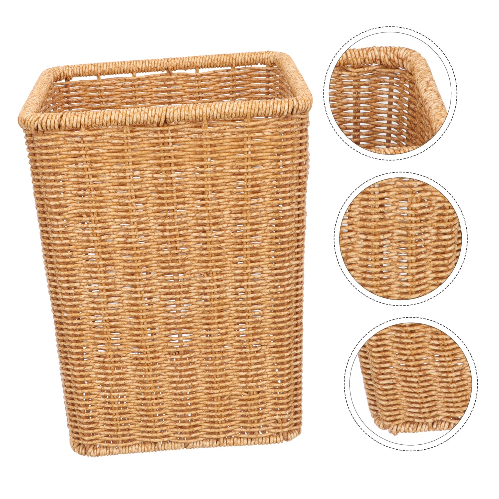 COLLBATH Wicker Waste Basket Woven Trash Can Multipurpose Handwoven Trash Bin for Bathroom Bedroom Office Decorative Rubbish Basket for Home Use