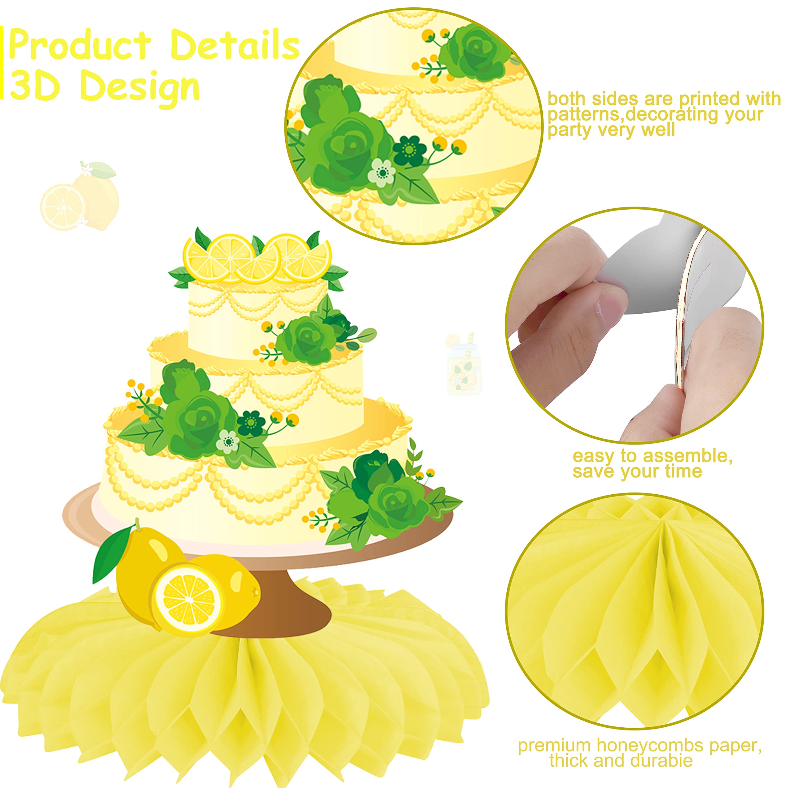 Lemon Bridal Shower Centerpiece Honeycomb She Found Her Main Squeeze Lemon Table Centerpiece Decoration for Lemon Theme Bridal Shower Wedding Engagement Bachelorette Party Supplies