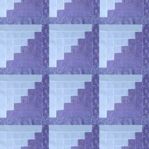 Purples and White Log Cabin Block Kit - Makes a 42 x 56 Quilt Top Only