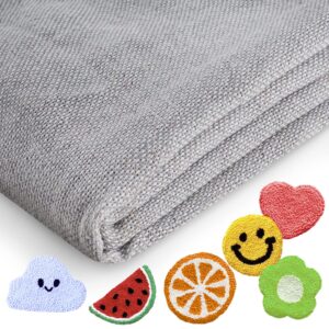 79" x 85" Large Primary Tufting Cloth - Durable Tufting Fabric with Sewed Edges - Monks Cloth for Tufting Gun & Needle Punch, Rug Backing Fabric, for DIY Enthusiasts, (Grey)