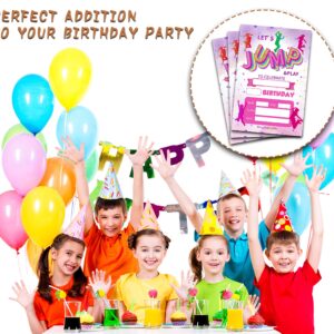 ONDTOM Jump Trampoline Birthday Party Invitations With Envelopes(4" x 6")- 20 Pack - Bounce House Party Invites-c56