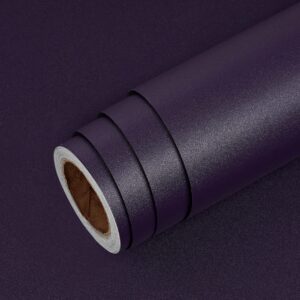 Livelynine 15.8x197 Royal Purple Wallpaper Stick and Peel Waterproof Wallpaper for Bathroom Bedroom Accent Wall Paper Roll Peel & Stick Contact Paper for Cabinets Shelves Desk Classroom Living Room