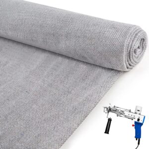 79" x 85" large primary tufting cloth - durable tufting fabric with sewed edges - monks cloth for tufting gun & needle punch, rug backing fabric, for diy enthusiasts, (grey)