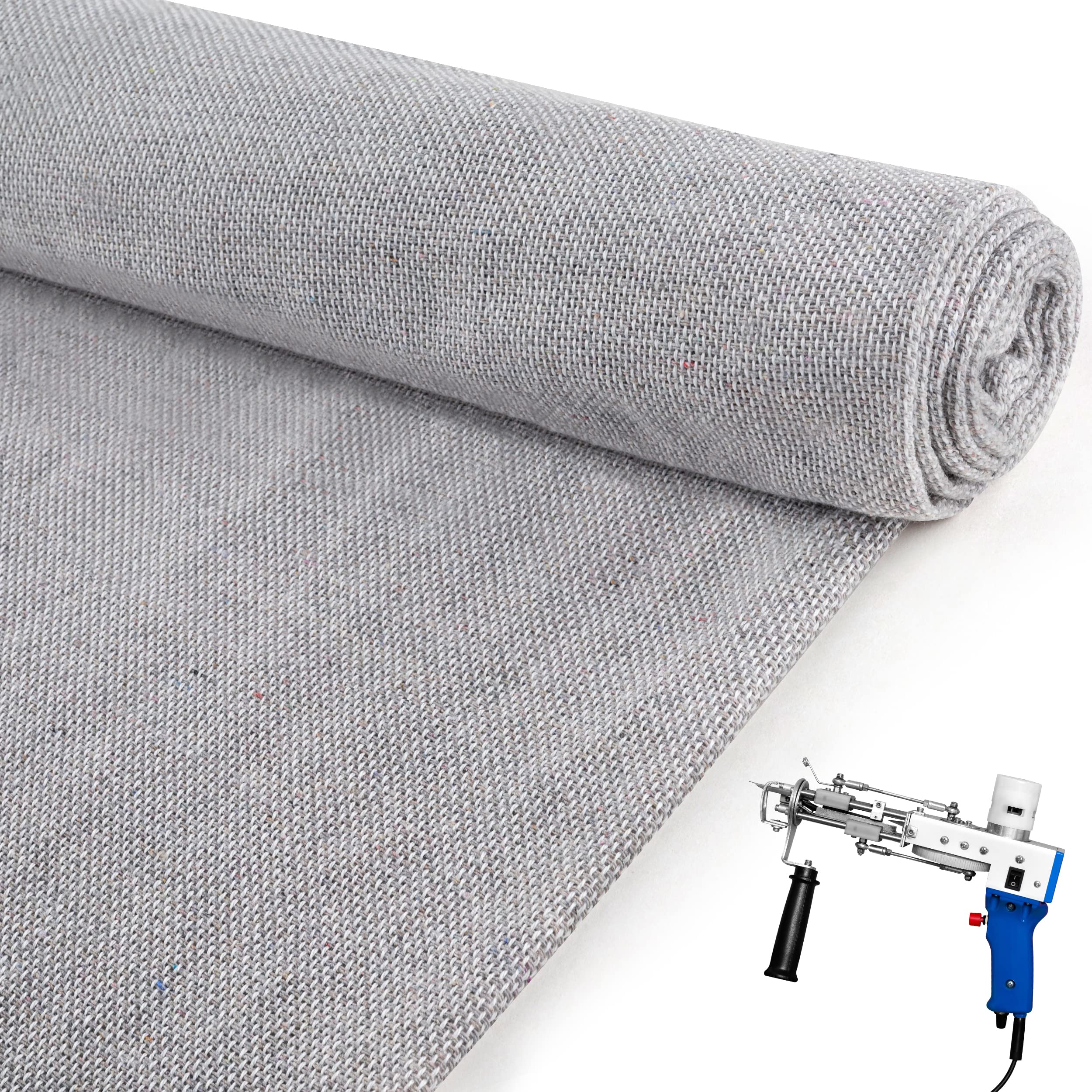 79" x 85" Large Primary Tufting Cloth - Durable Tufting Fabric with Sewed Edges - Monks Cloth for Tufting Gun & Needle Punch, Rug Backing Fabric, for DIY Enthusiasts, (Grey)