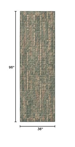 Winslow WL6 Green Transitional Rug Runner 2' 6" X 8'