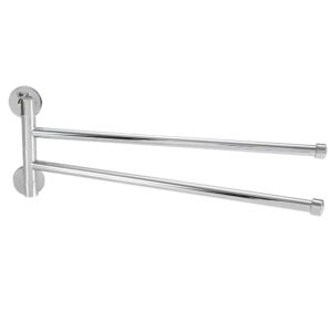 Cyrank Swivel Towel Rack, Kitchen Swivel Towel Bar 2/3 Arm Wall Mounted Hand Towel Rack Swing Out Rotating Towel Holder for Bathroom(2 Arms)