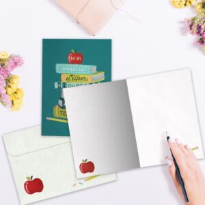 Tree-Free Greetings Teacher Appreciation Cards - Artful Designs - 1 Card + Matching Envelopes - Made in USA - 100% Recycled Paper - 5"x7" - Lighthearted, For Teacher, Awesome Fantastic Teacher (GO64426)