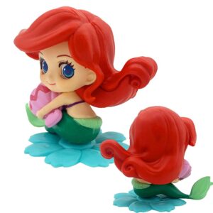 BlingABC Mermaid Cake Topper Little Mermaid Doll with Seashells for Ariel Cake Decoration Mermaid Figurines for Under the Sea Mermaid Theme Princess Kids Birthday Baby Shower Party Supplies