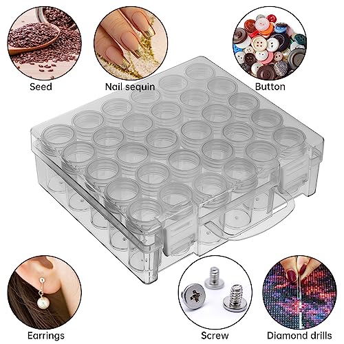 Bead Organizer, Bead Containers, 30 Grids Diamond Painting Storage Containers Clear Bead Organization Diamond Painting Accessories Small Storage Container for Beads Seeds Glitter Rhinestones (1 Pack)