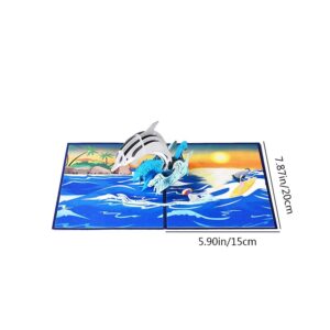 FZLMYANGNDQZ Pop Up Greeting Card 3d Foldable Birthday Card Handmade Dolphin Shape Celebration Card for Birthday Gift and Greeting Card Decoration