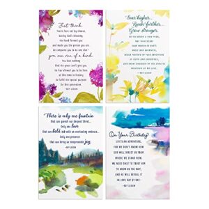 DaySpring - Roy Lessin - Happy Birthday - 4 Design Assortment with Scripture - 12 Birthday Boxed Cards & Envelopes (U1200)