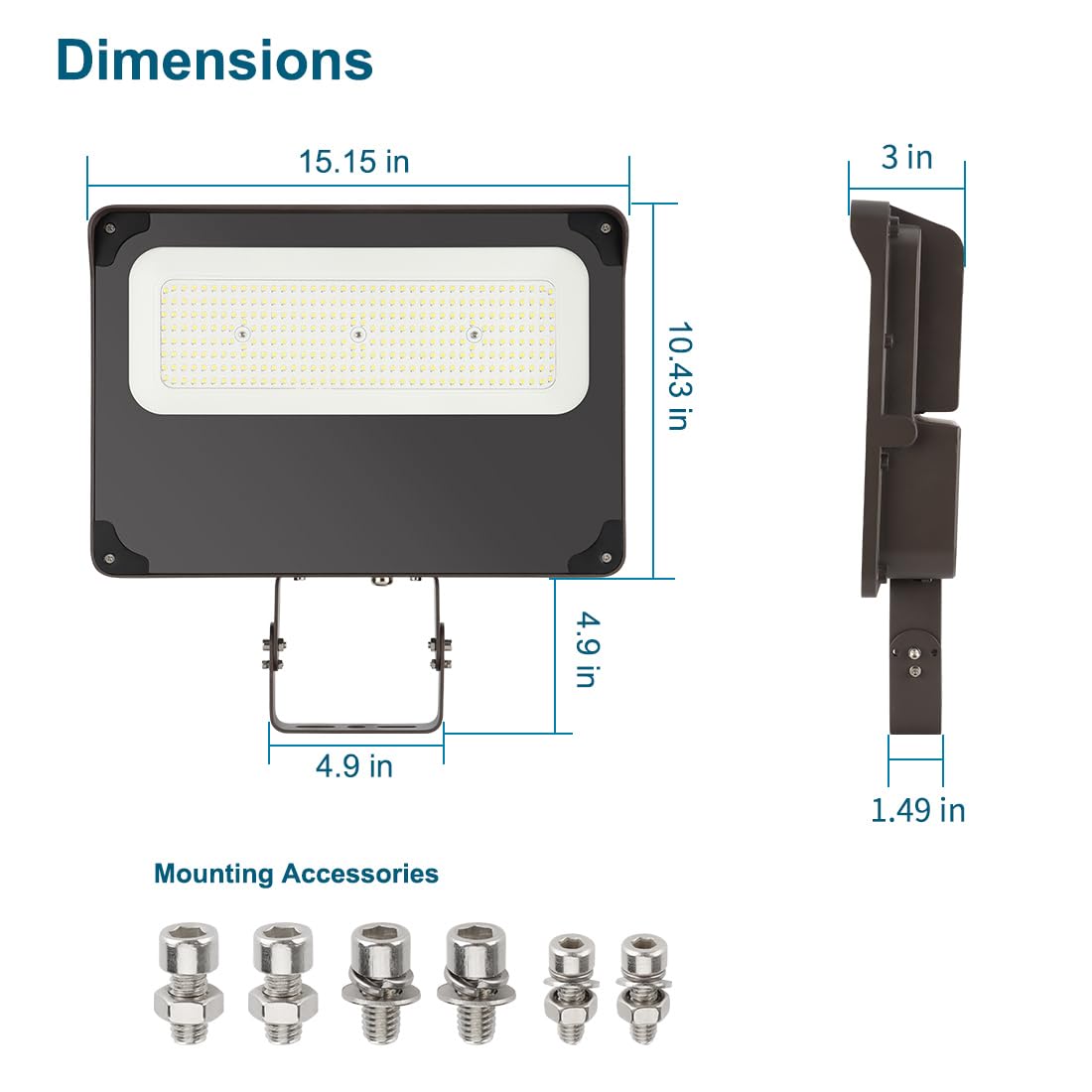 Xbuyee 200W LED Flood Lights with Dusk to Dawn Photocell, Super Bright 24000lm 100-277V 5000K IP65 Waterproof, Adjustable Trunnion Mount LED Parking Lot Light Commercial Area Lighting, ETL Listed