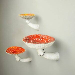 REHOC 3PCS Mushroom Shelf Wall Floating Shelf Decor Shelves for Bedroom, Living Room, Bathroom and More