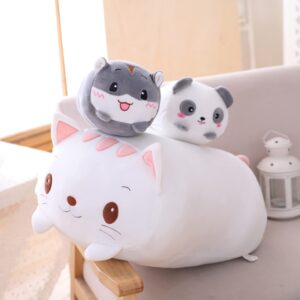 COSGOO Cute Plush Cat Stuffed Squishy Animal Cat Cylindrical Body Cat Pillow,Super Soft Cat Hugging Toy Pillow Kids Kawaii Sleeping Cat Pillow Gifts for Bedding Decor or Home Decor 24-Inch