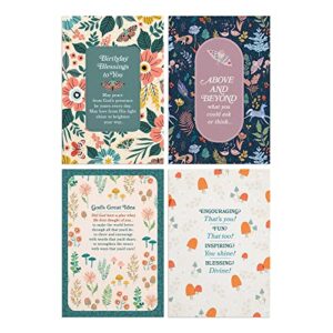 DaySpring - Encouraging You - 4 Floral Card Birthday Assortment with Scripture - 12 Birthday Boxed Cards & Envelopes (U1198)