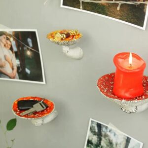 REHOC 3PCS Mushroom Shelf Wall Floating Shelf Decor Shelves for Bedroom, Living Room, Bathroom and More