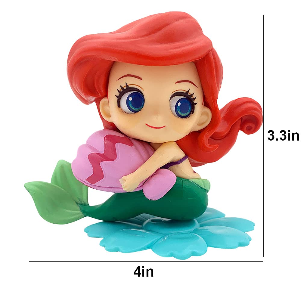 BlingABC Mermaid Cake Topper Little Mermaid Doll with Seashells for Ariel Cake Decoration Mermaid Figurines for Under the Sea Mermaid Theme Princess Kids Birthday Baby Shower Party Supplies