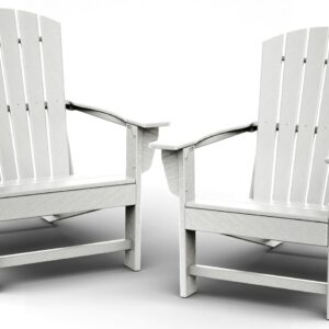 BRIOPAWS Adirondack-Chairs-Set of 2 | Fire Pit Chair | Oversized | HDPE Plastic | Weather Resistant | for Deck Outdoor Poolside Campfire | White