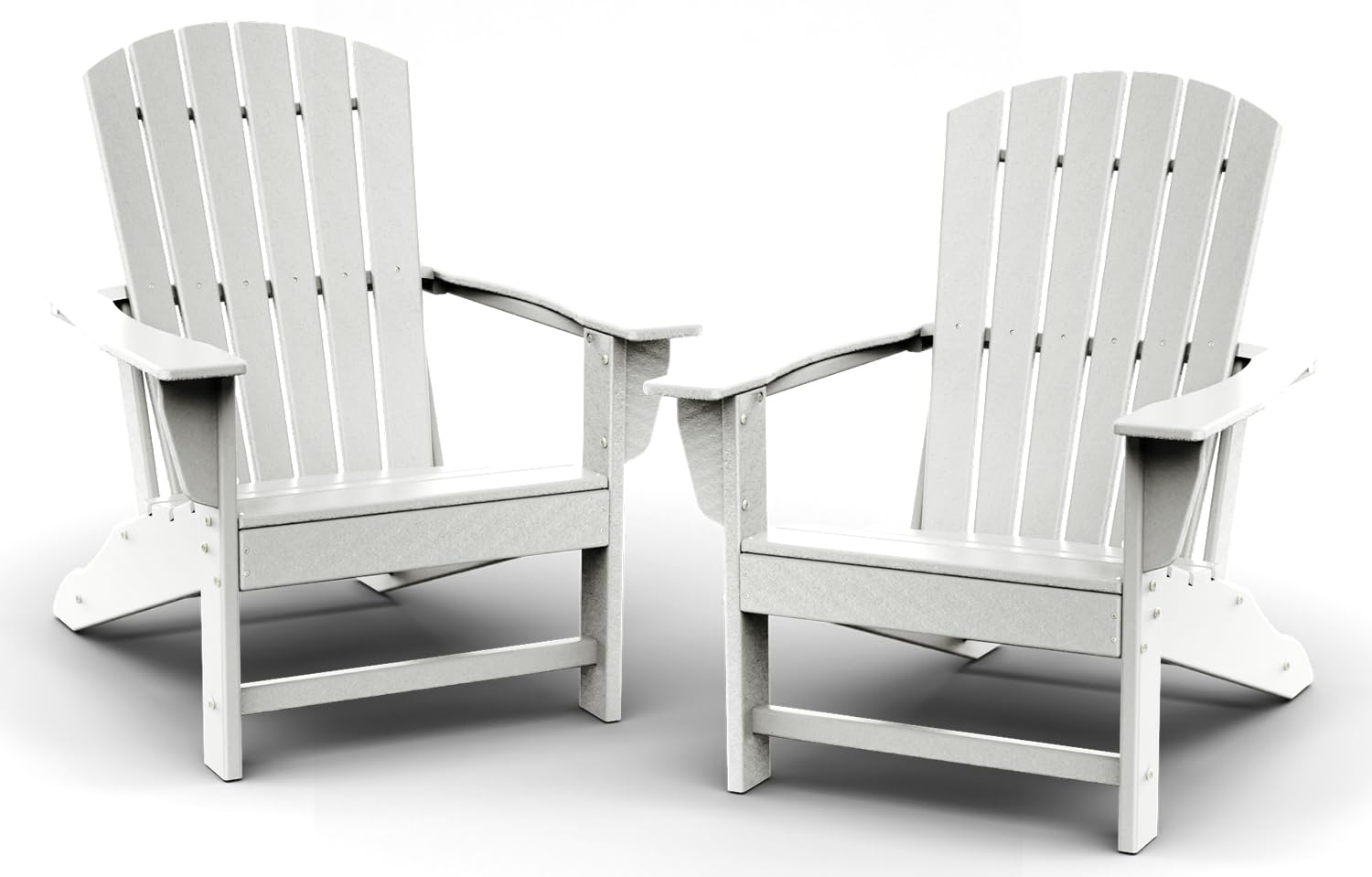 BRIOPAWS Adirondack-Chairs-Set of 2 | Fire Pit Chair | Oversized | HDPE Plastic | Weather Resistant | for Deck Outdoor Poolside Campfire | White