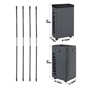 DOKEHOM [4 Pack] 26.5-Inches Fiberglass Rods for Slim Pro 29" and X-Large Pro 29" Laundry Hamper on Wheels (Black)