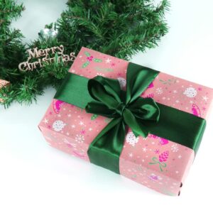 Green Satin Ribbon, 24 Yards 2 inch Wide Silky Gift Ribbon for Bow Making, Christmas Gift Wrapping, Gift Box Packaging, Crafting, Christmas Tree Decorations