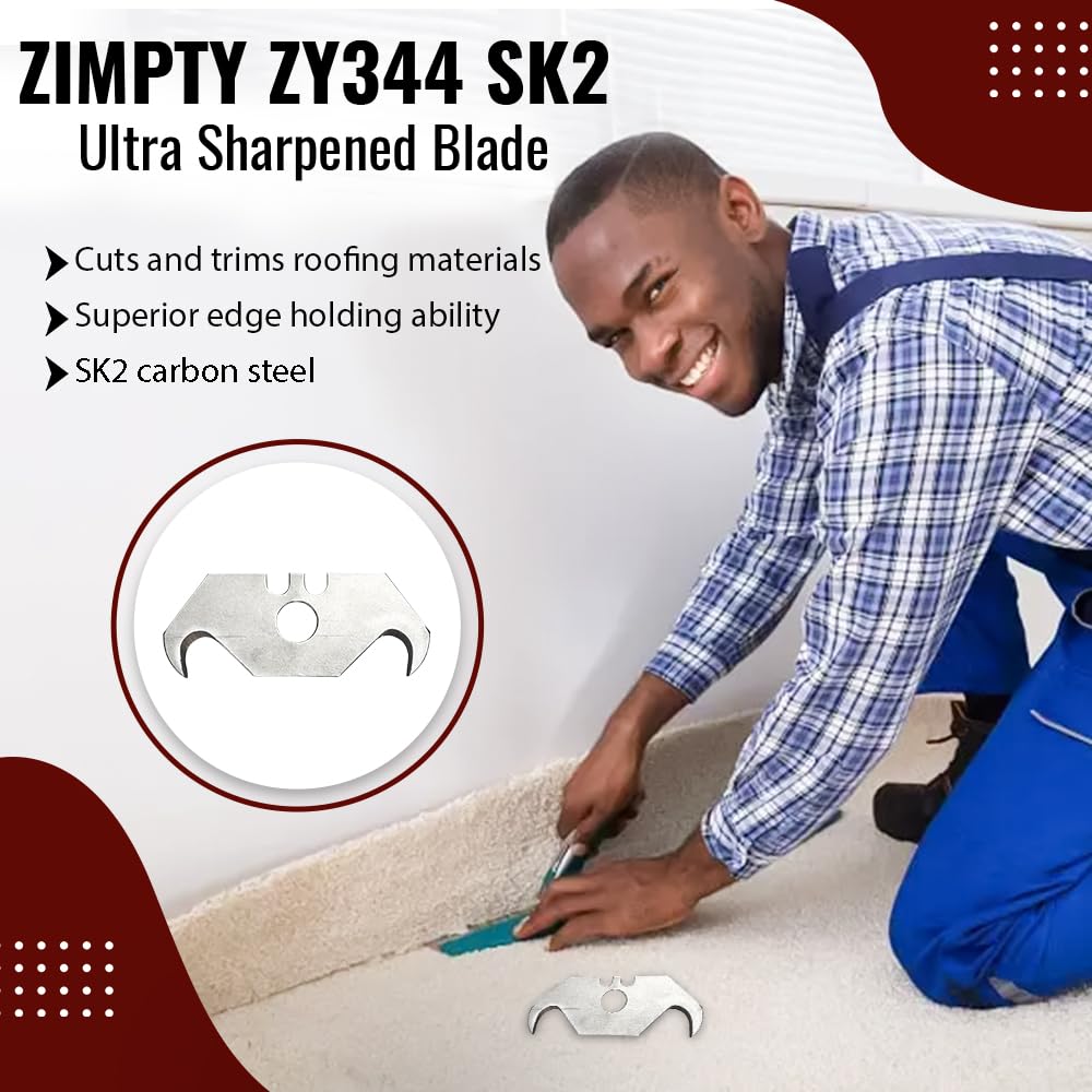 Zimpty ZY344 SK2 Ultra Sharpened 100 Pc. Utility Hook Blade with Wall Mountable Dispenser Boxes With extra 10pcs Blades (SK2)