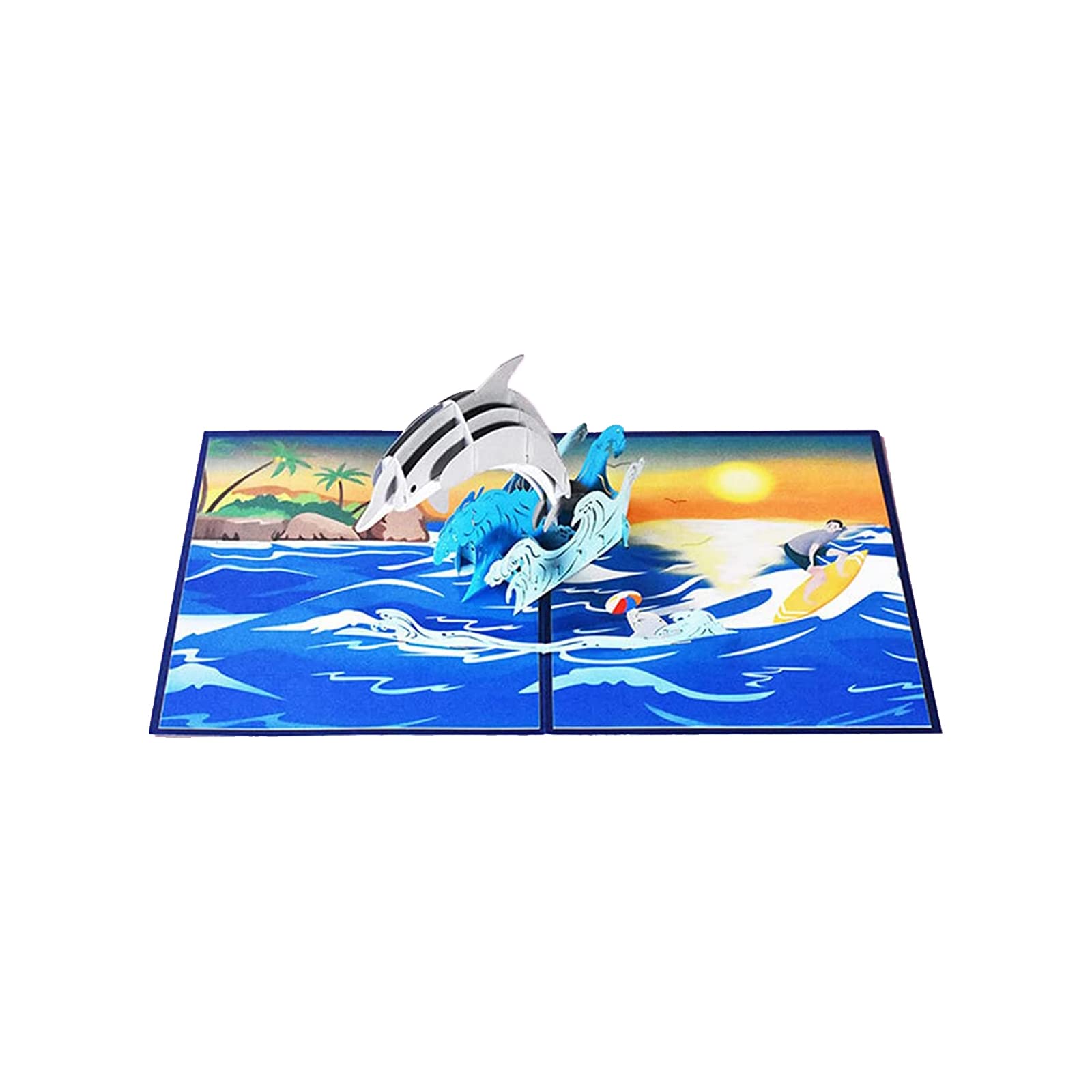 FZLMYANGNDQZ Pop Up Greeting Card 3d Foldable Birthday Card Handmade Dolphin Shape Celebration Card for Birthday Gift and Greeting Card Decoration