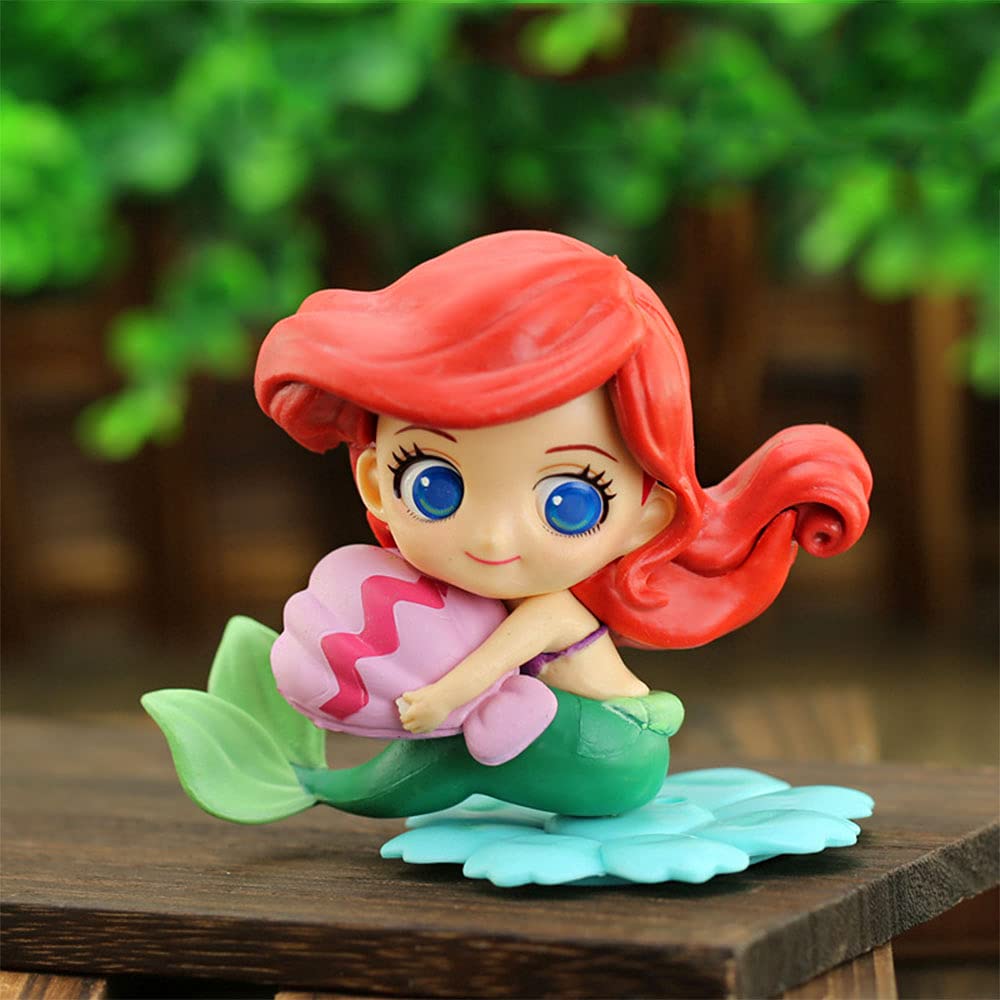 BlingABC Mermaid Cake Topper Little Mermaid Doll with Seashells for Ariel Cake Decoration Mermaid Figurines for Under the Sea Mermaid Theme Princess Kids Birthday Baby Shower Party Supplies