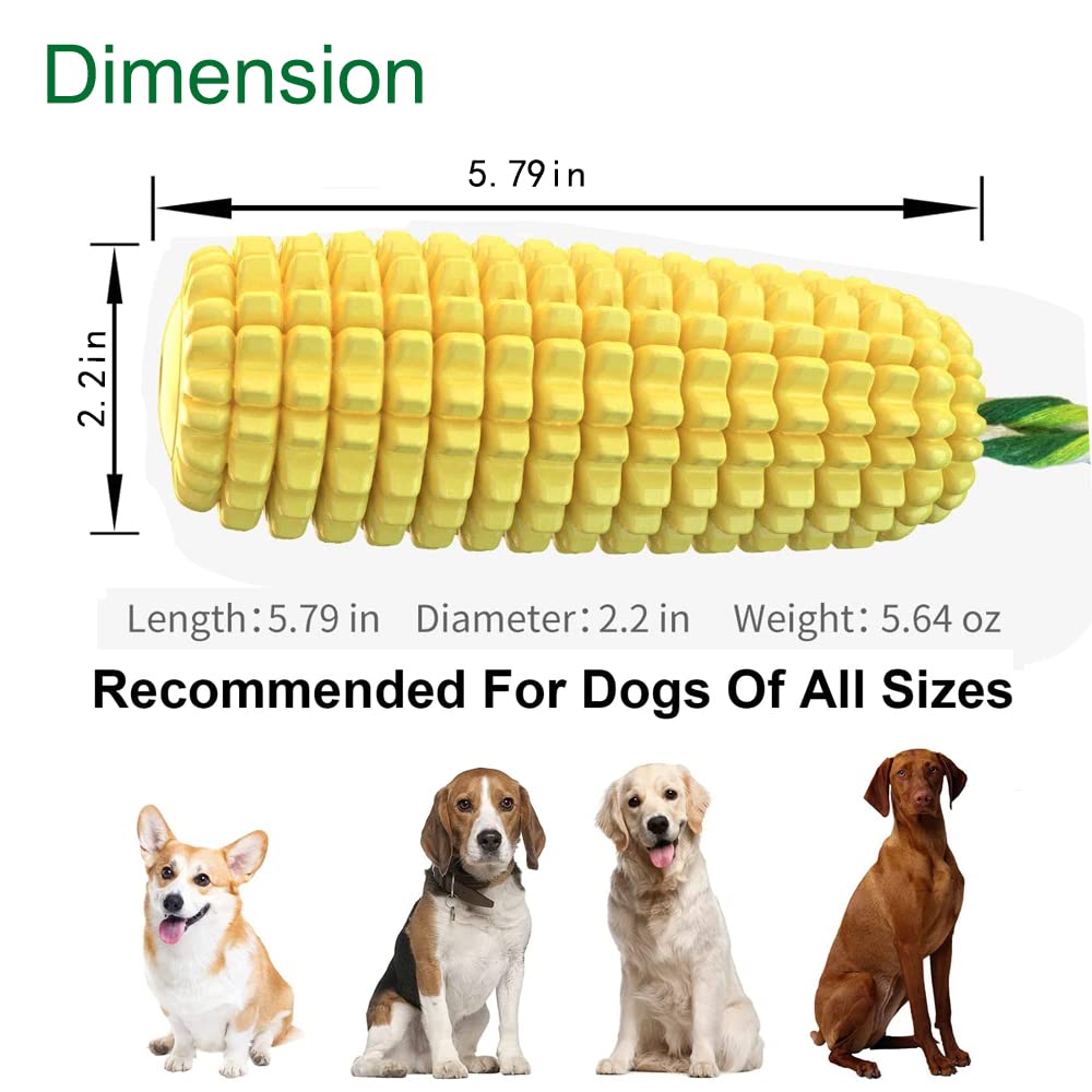 SLAUNT Dog Chew Toys for Aggressive Chewers Dog Toothbrush Squeaky Interactive Dog Toys Corn Stick Toy for Small Medium Dog Cleaning Teeth