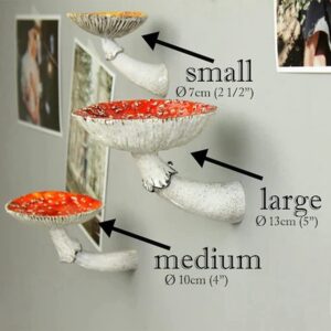 REHOC 3PCS Mushroom Shelf Wall Floating Shelf Decor Shelves for Bedroom, Living Room, Bathroom and More