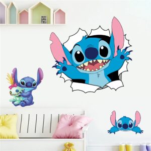 SKTFFR Lilo & Stitch Wall Stickers Cartoon Wall Decals Excellent Vinyl Wall Decor for Girls Room Living Room (Size 17.7 x 23.7 inch)