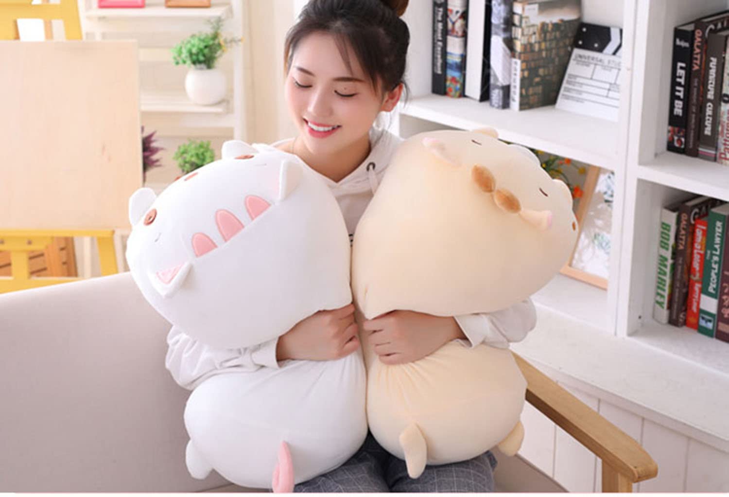 COSGOO Cute Plush Cat Stuffed Squishy Animal Cat Cylindrical Body Cat Pillow,Super Soft Cat Hugging Toy Pillow Kids Kawaii Sleeping Cat Pillow Gifts for Bedding Decor or Home Decor 24-Inch