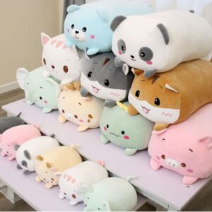 COSGOO Cute Plush Cat Stuffed Squishy Animal Cat Cylindrical Body Cat Pillow,Super Soft Cat Hugging Toy Pillow Kids Kawaii Sleeping Cat Pillow Gifts for Bedding Decor or Home Decor 24-Inch