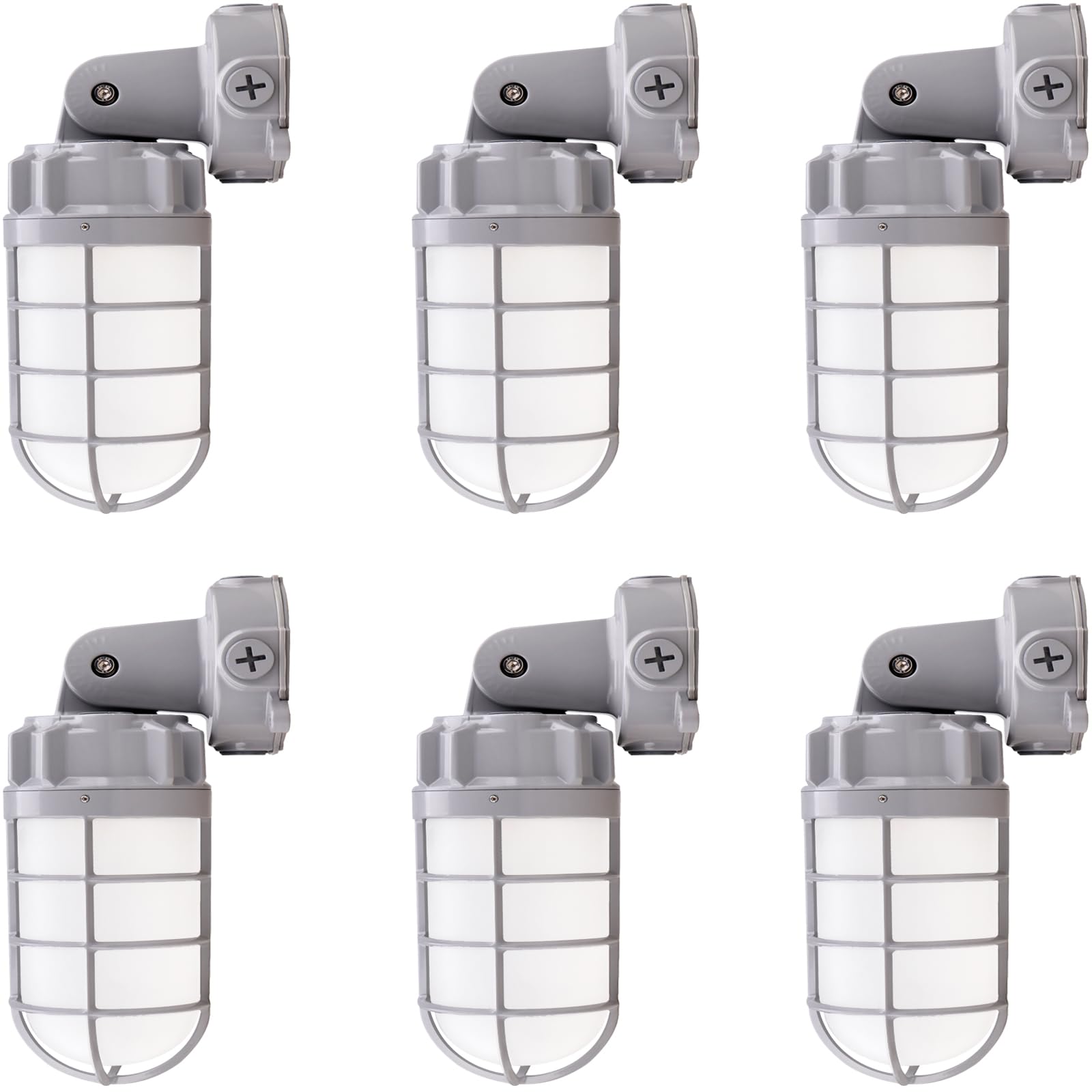 21W LED Vapor Tight Jelly Jar Light, 5000K Industrial Wall/Ceiling Mount Vapor-Proof LED Light, IP65 Wet Rated Indoor and Outdoor Vapor Proof Security Cage Lighting, 120-277VAC UL Certified