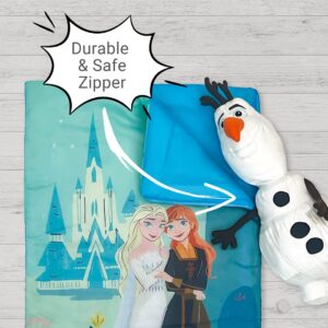 Frozen 2 Kids Soft Lightweight 2 Piece Sleeping/Slumber Bag and Sling Bag Set, 46"(L) X 26"(W), (Official Licensed Disney Product) by Franco