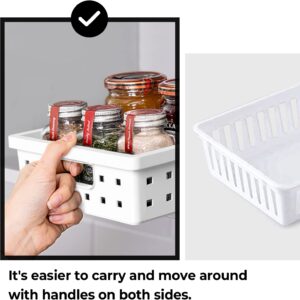 carrotez Small Plastic Storage Tray Basket, Small Items Storage Organizer for Vanity, Office, Bathroom, Bedroom, Dress Room, Kitchen, Drawers - White