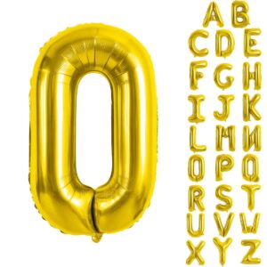 gold letter o balloons 40 inch - big size jumbo mylar foil helium balloons for birthday party wedding anniversary baby shower decorations/golden o yunshangmo