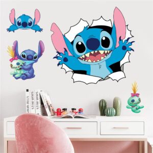 SKTFFR Lilo & Stitch Wall Stickers Cartoon Wall Decals Excellent Vinyl Wall Decor for Girls Room Living Room (Size 17.7 x 23.7 inch)