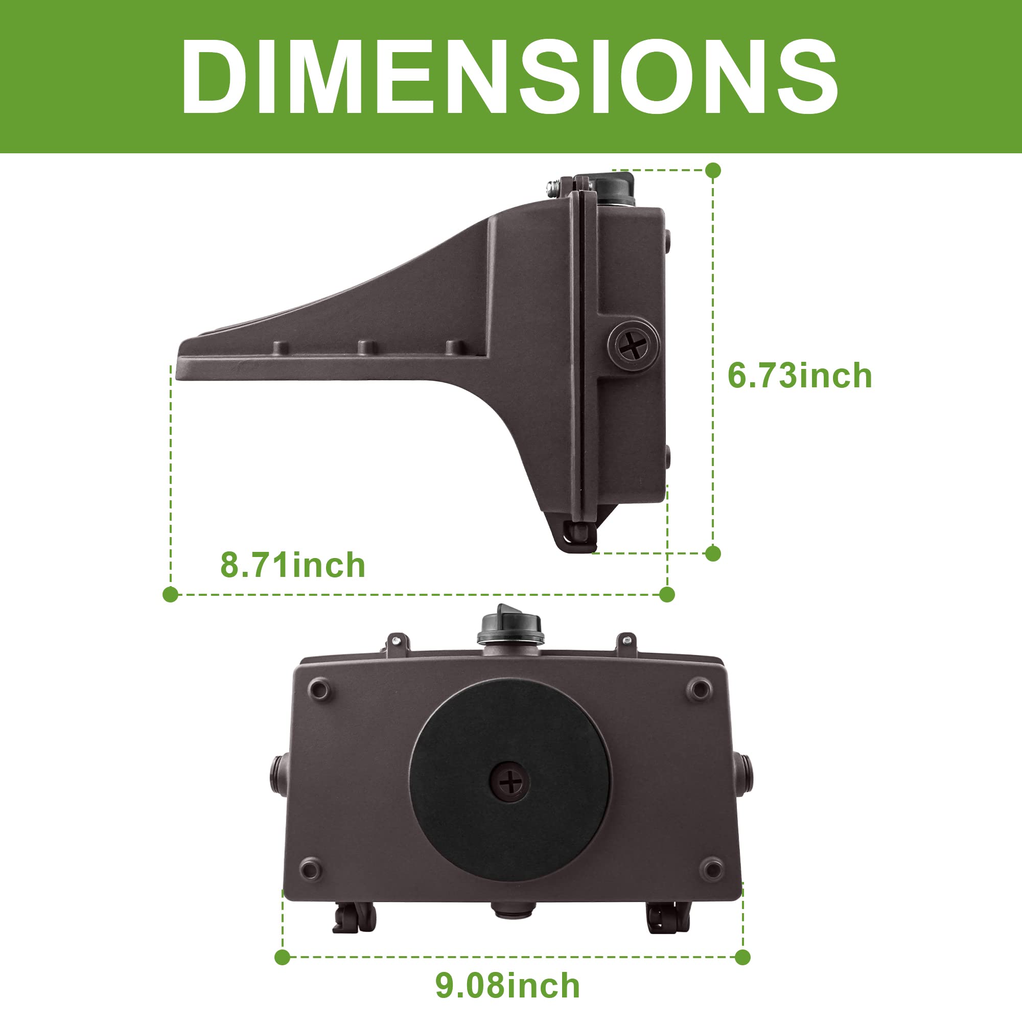 LED Full Cut Off Wall Pack 80/60/40/20W Power Selectable, 5000K Exterior LED Wall Light with Photocell, 50-250W MH/HPS Equiv. IP65 Waterproof 100-277V AC for Warehouse DLC & ETL Listed