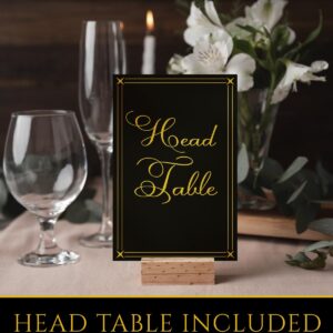 Table Numbers, Black and Gold Wedding Table Numbers, Table Numbers for Wedding Reception, Table Number, Table Numbers 1-20, Table Number, Table Number Holders, 1-30 number, Head Table sign