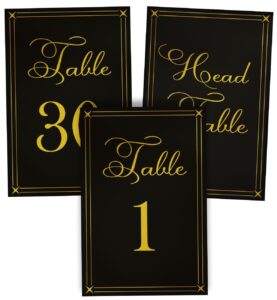 table numbers, black and gold wedding table numbers, table numbers for wedding reception, table number, table numbers 1-20, table number, table number holders, 1-30 number, head table sign