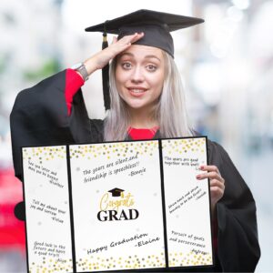 Vlipoeasn 2024 Graduation Guest Book Alternative Signature Congrats Certificate Black Gold Class of 2024 Graduation Party Supplies Guest Book for College High School Unique Graduation Gift for Friends