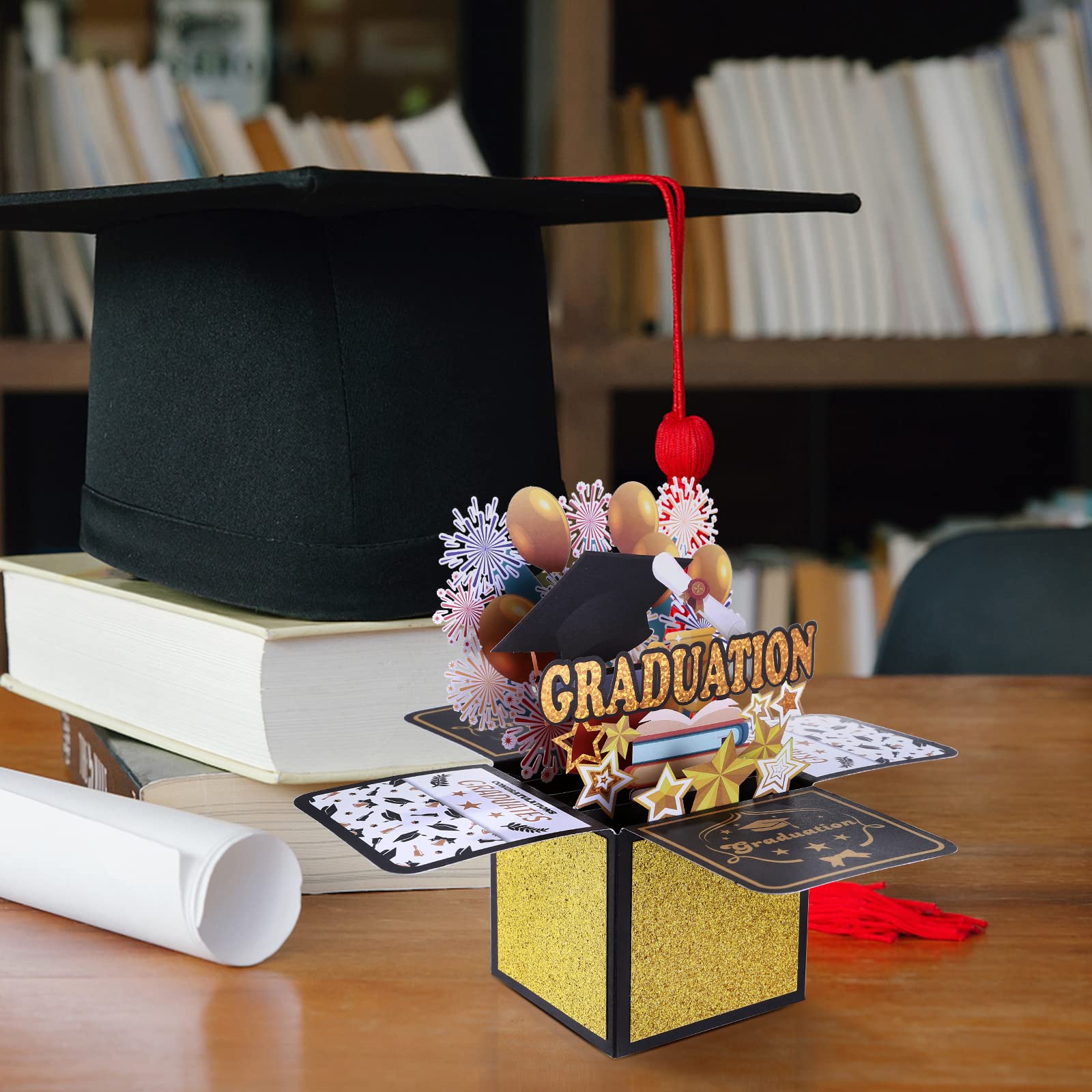 Kesote Graduation Pop Up Card with Envelope, 3D Card for Graduation Congrats Grad Card, Pop Up Graduation Card 2024 for High School College University PHD Graduates