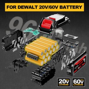 POWITEC 9.6Ah 20V/60V Replacement Battery for Dewalt 60V Battery DCB609 DCB606 DCB612 Compatible with Dewalt 20V/60V MAX Cordless Power Tools Lithium-ion Battery