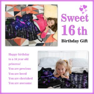 Sweet 16 Gifts for Girls, 16th Birthday Gifts for Girls, Gifts for 16 Year Old Girl, 16 Year Old Girl Birthday Gift Ideas, Sweet Sixteen Gifts for Girls, 16th Birthday Decorations Blanket 50" X 60"